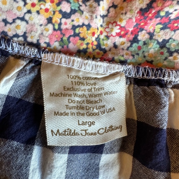 {Matilda Jane} Flutter Sleeved gingham top VGUC size L - Picture 3 of 3